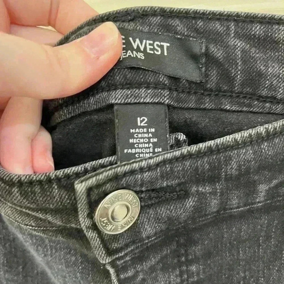 Nine West Delancey micro boot straight leg black denim size 12 - Picture 5 of 7